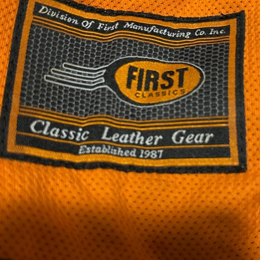 First Classics Leather Gear Black Motorcycle Jacket Classic Leather Gear Size S View 6